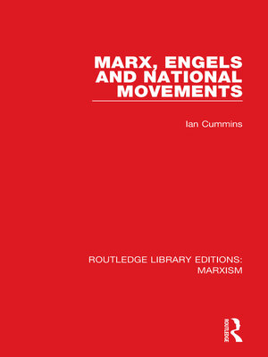 cover image of Marx, Engels and National Movements (RLE Marxism)